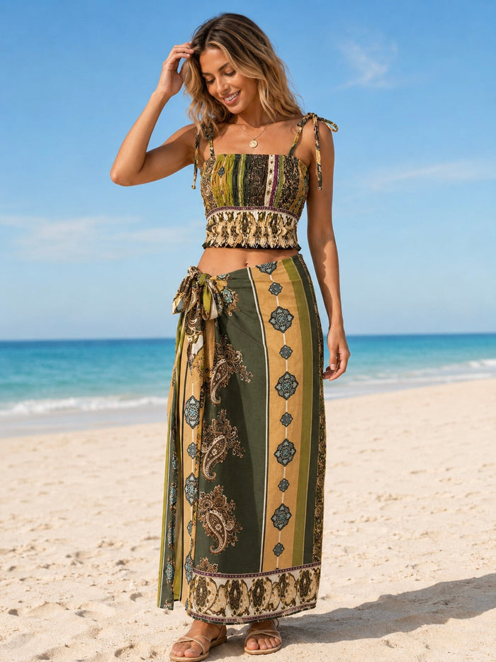 Selene | Paisley Co-Ord Set in Lime