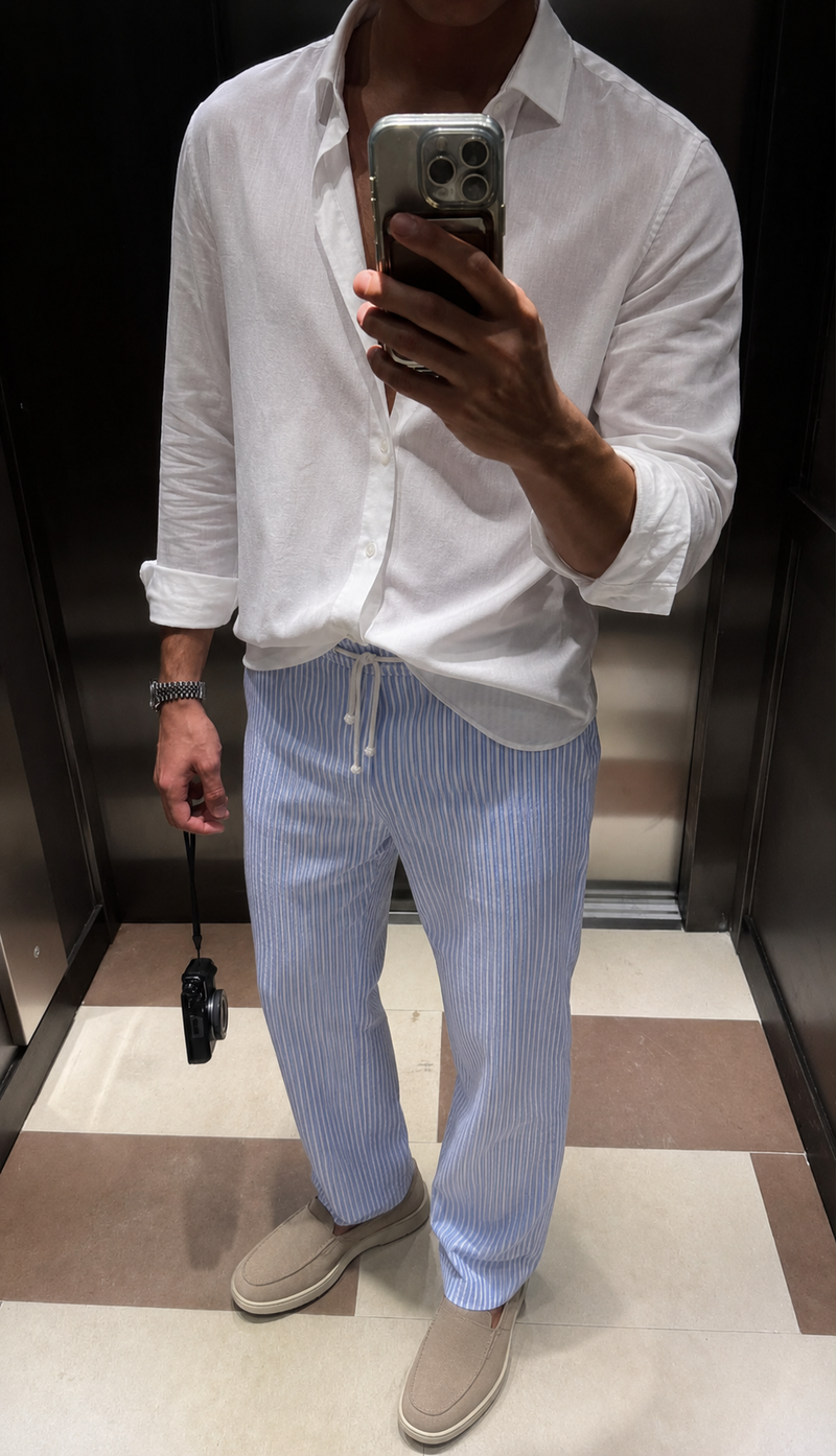 Linen Striped Pants