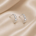 Exquisite White Gold Small Zirconia Earrings