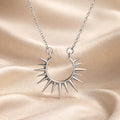 White Gold Sunflower Pendant Necklace