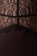Dinah Lace And Satin Maxi Dress - Chocolate