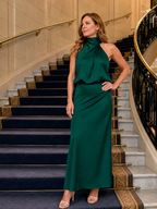 Amabel | Sleeveless Draped Neck Midi Dress