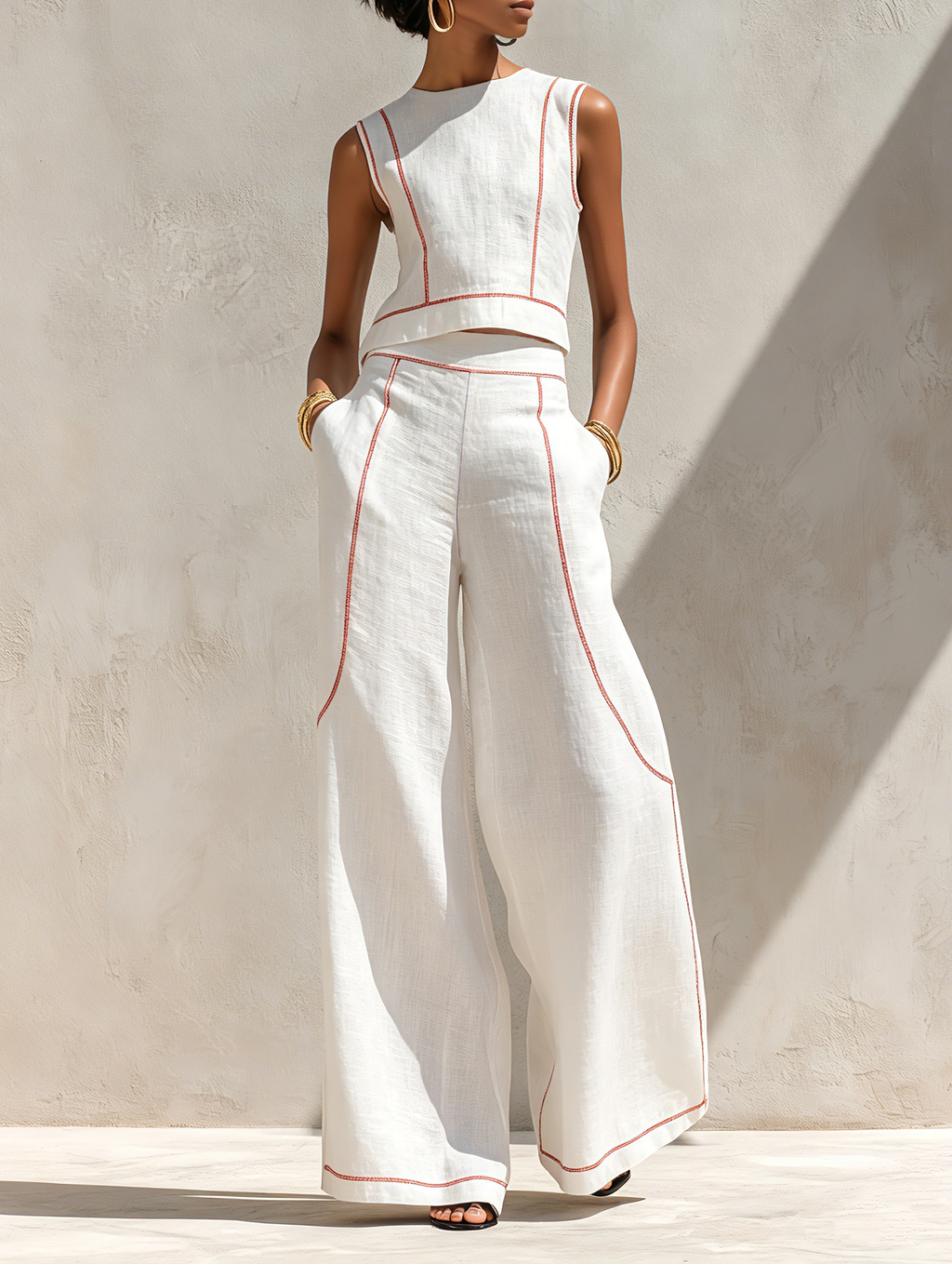 Margot | Sleeveless Wide-Leg Set
