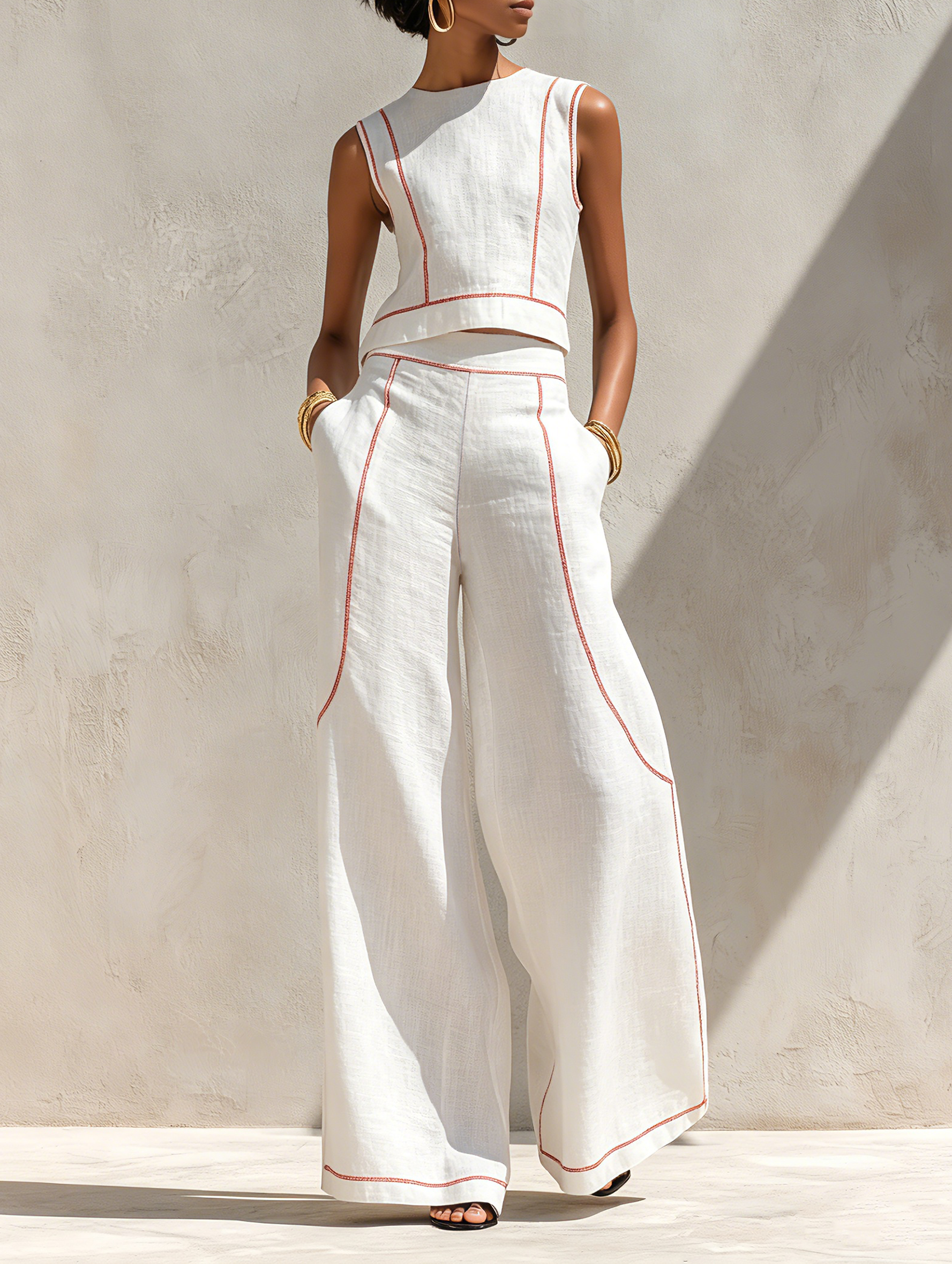 Margot | Sleeveless Wide-Leg Set