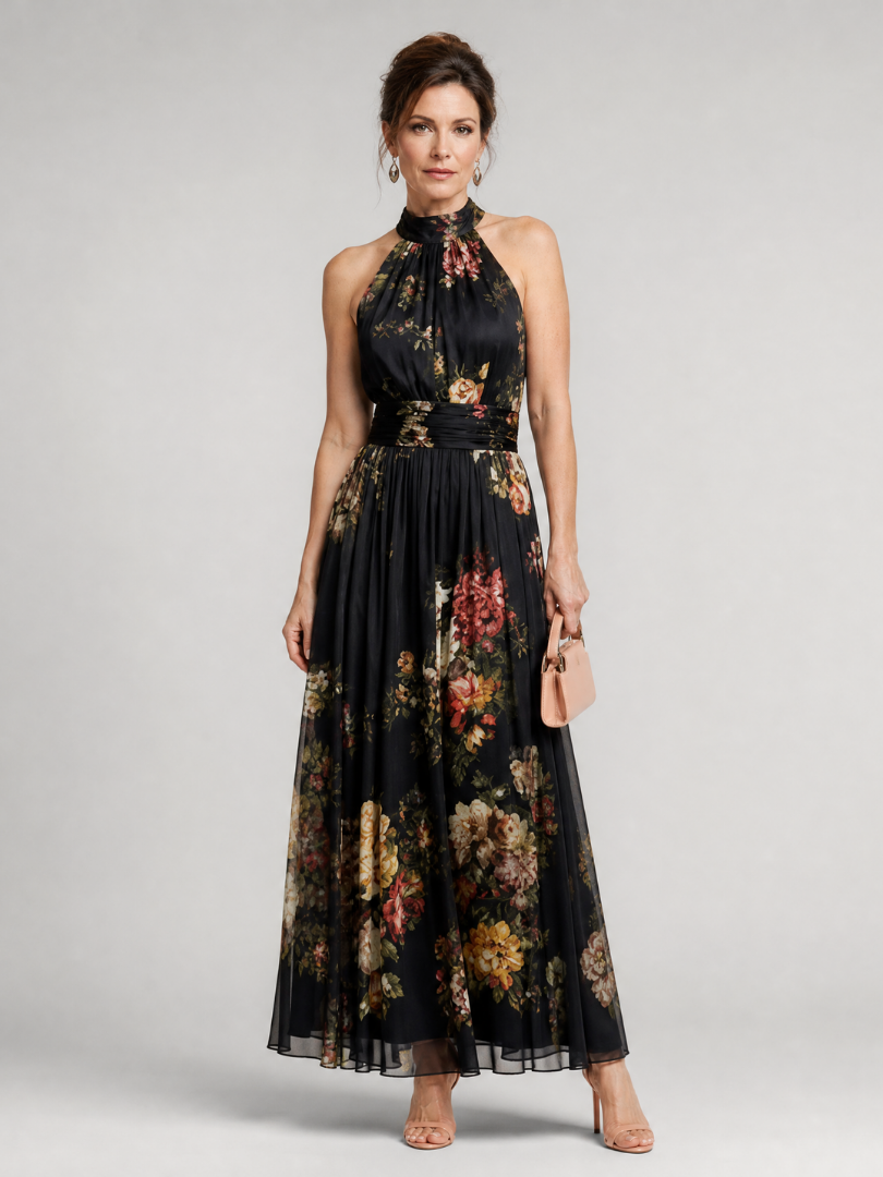 Oleander | Floral Halter Neck Midi Dress