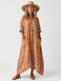 Unity | Notch Neck Printed Oversized Pocket Midi Dress
