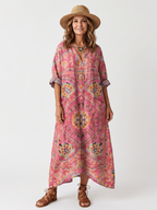 Junia | Abstract Print Relaxed Pocket Midi Dress