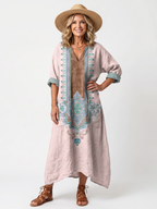 Thalassa | Embroidered Panel Relaxed Pocket Midi Dress