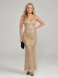 Corvina | Sequin Sleeveless Sheer Panel Midi Dress