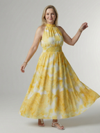 Cataleya | Gathered Halter Midi Dress