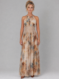 Perrine | Halter Neck Lace Waist Maxi Dress