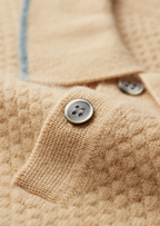Premium Cashmere Sea Blue Two-Tone Polo