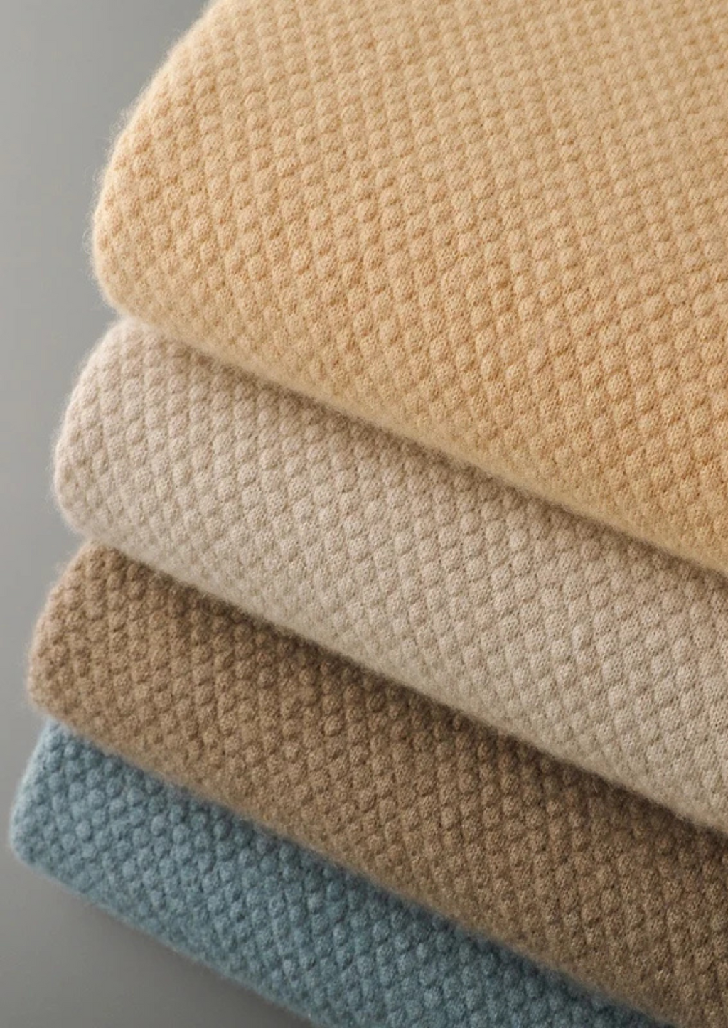 Premium Cashmere Sea Blue Two-Tone Polo
