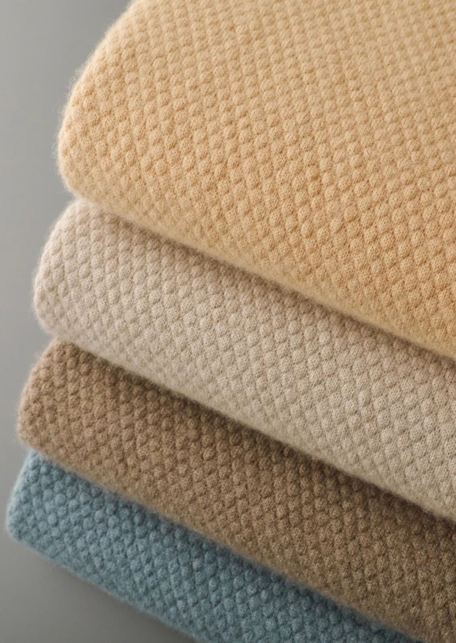 Premium Cashmere Sea Blue Two-Tone Polo