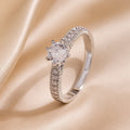 Minimalist White Gold Inlaid Zirconia Ring
