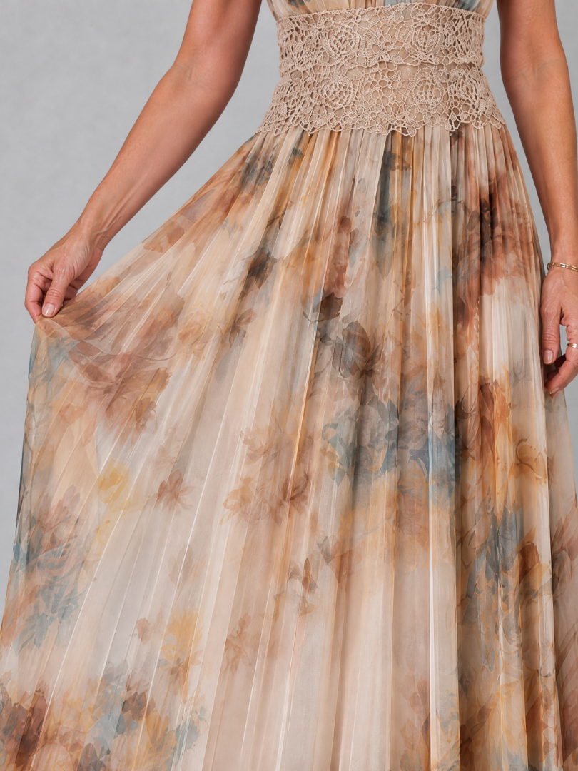 Perrine | Halter Neck Lace Waist Maxi Dress