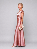 Vespera | Cap Sleeve Wrap Bodice Maxi Dress