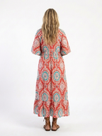 Karis | Paisley Print V Neck Short Sleeve Midi Dress
