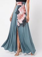 Selwyn | Halter Bodice Floral Skirt Maxi Dress