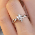 White Gold Round Zirconia Twist Ring