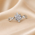 White Gold Round Zirconia Twist Ring
