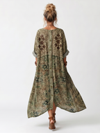 Seraphine | Button Front Embroidered Oversized Pocket Midi Dress