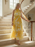 Cataleya | Gathered Halter Midi Dress