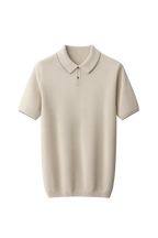 Premium Cashmere Sea Blue Two-Tone Polo