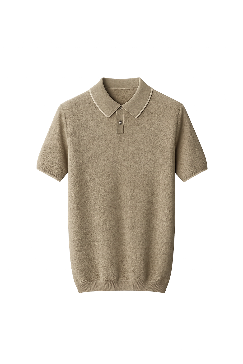 Premium Cashmere Sea Blue Two-Tone Polo