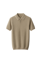 Premium Cashmere Sea Blue Two-Tone Polo