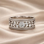 Exquisite White Gold Zirconia Ring