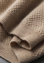 Premium Cashmere Sea Blue Two-Tone Polo