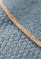Premium Cashmere Sea Blue Two-Tone Polo