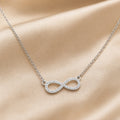 White Gold Zirconia Infinity Pendant Necklace