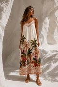 Rosalia | Printed Maxi Dress in Cream