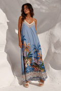Isolina | Printed Maxi Dress in Blue