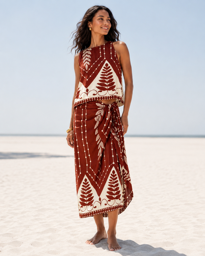Marceline | Floral Co-Ord Set in Rust