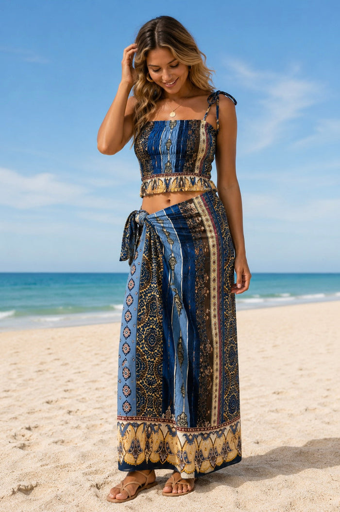 Coralie | Paisley Co-Ord Set in Blue