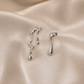 Irregular Teardrop White Gold Statement Earrings