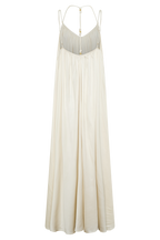 Adriana Satin Gathered Maxi Dress - Buttercream
