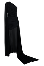 Asher Slinky One Shoulder Maxi Dress - Black