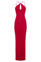 Ashtin Cross Front Knit Maxi Dress - Red
