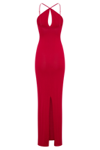 Ashtin Cross Front Knit Maxi Dress - Red