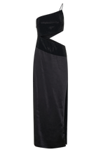 Athena One Shoulder Diamante Maxi Dress - Black