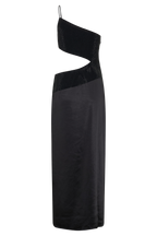 Athena One Shoulder Diamante Maxi Dress - Black