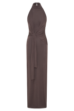 Cindylou Halter Knit Maxi Dress - Peppercorn