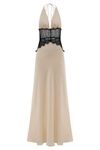 Dinah Lace And Satin Maxi Dress - Black/Ivory