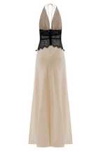 Dinah Lace And Satin Maxi Dress - Black/Ivory
