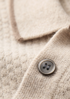 Premium Cashmere Sea Blue Two-Tone Polo