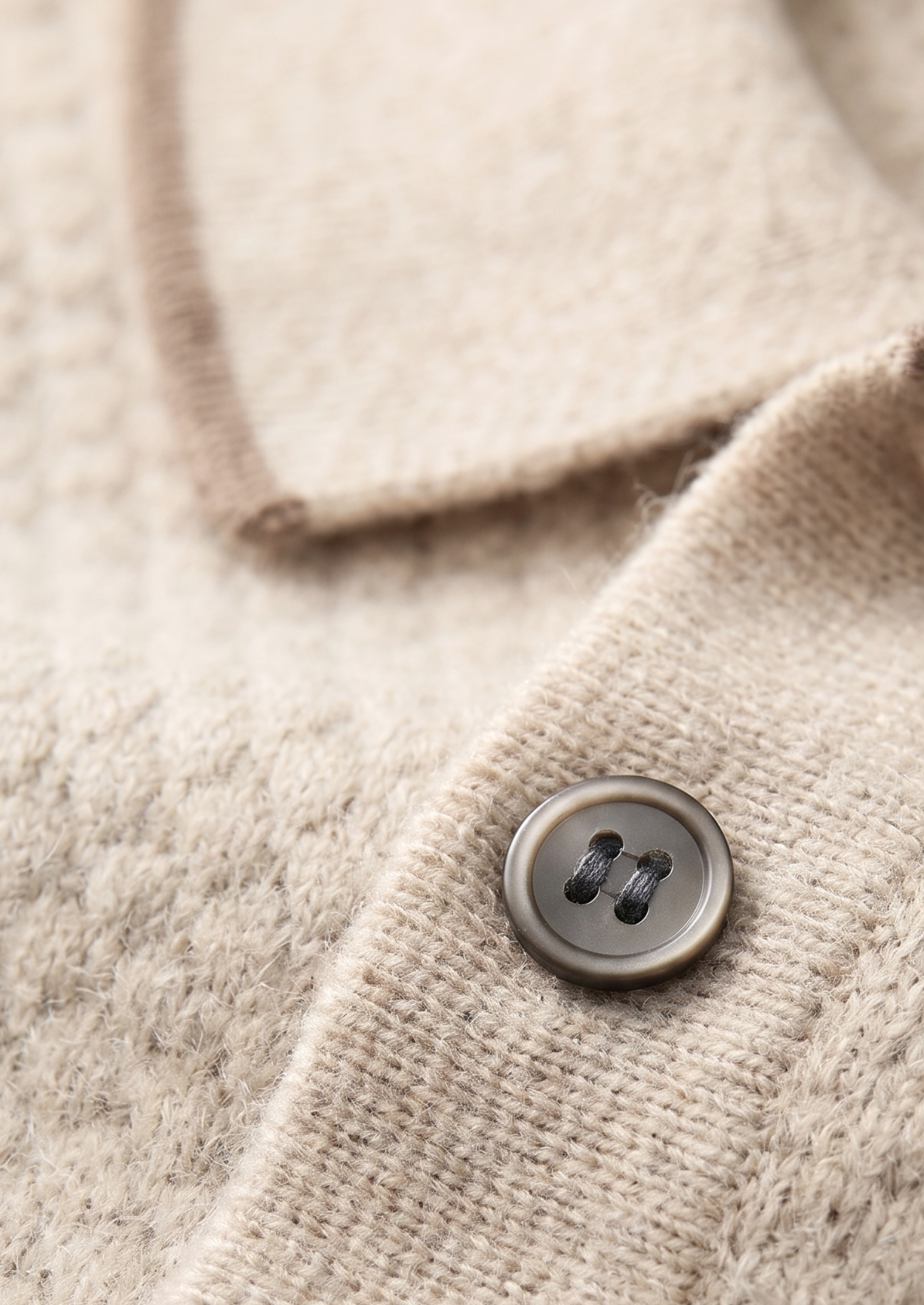 Premium Cashmere Sea Blue Two-Tone Polo